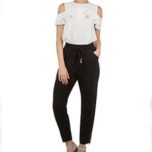 Ted Baker $295 Toriil Ruffled Cold Shoulder Jumpsuit